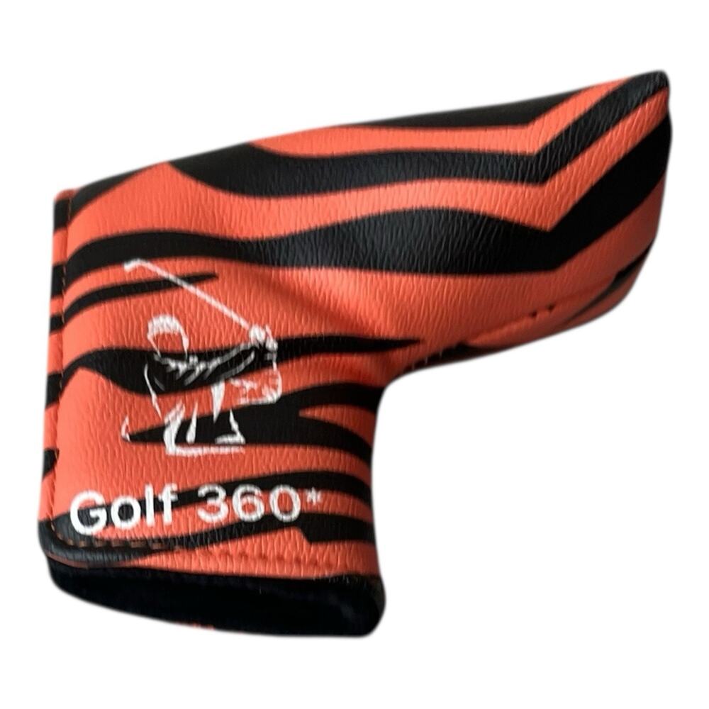 Golf 360 Degree Tiger Orange Black Blade Putter Headcover Head Cover Magnetic - Picture 8 of 9